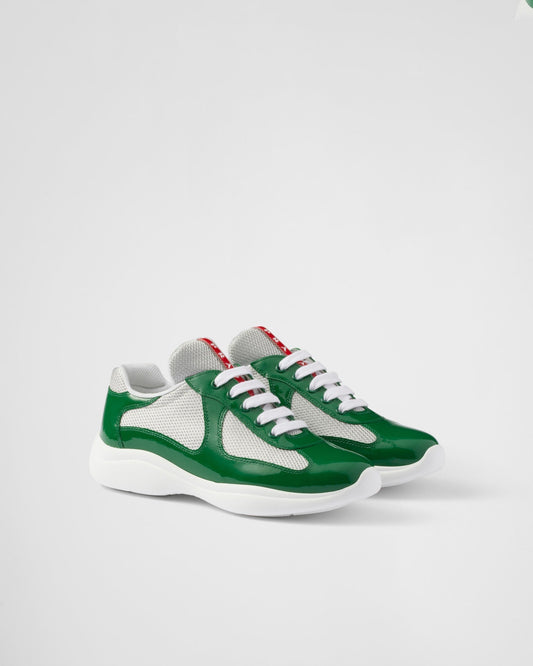 Baskets Prada America’s Cup en tissu Bike vert